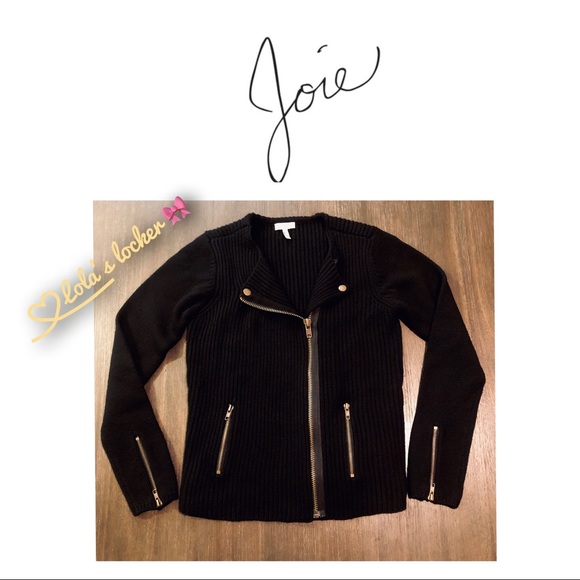Joie Sweaters - Joie Ribbed Moto Wool Sweater Jacket